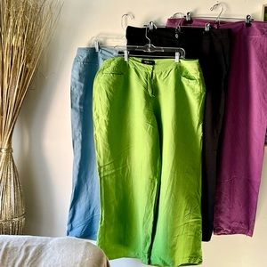 Preowned Ashley Stewart Linen Blend Pants Bundle Women’s Size 20